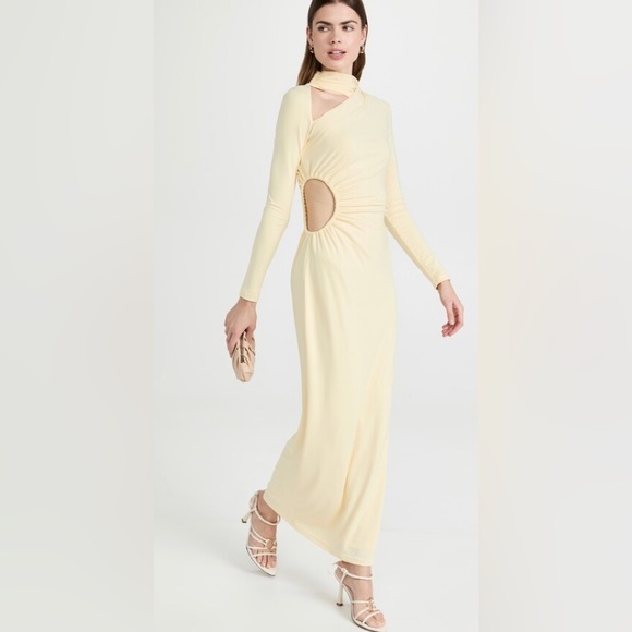 Significant Other long Jersey cutout dress long sleeve liana butter - Picture 2 of 3